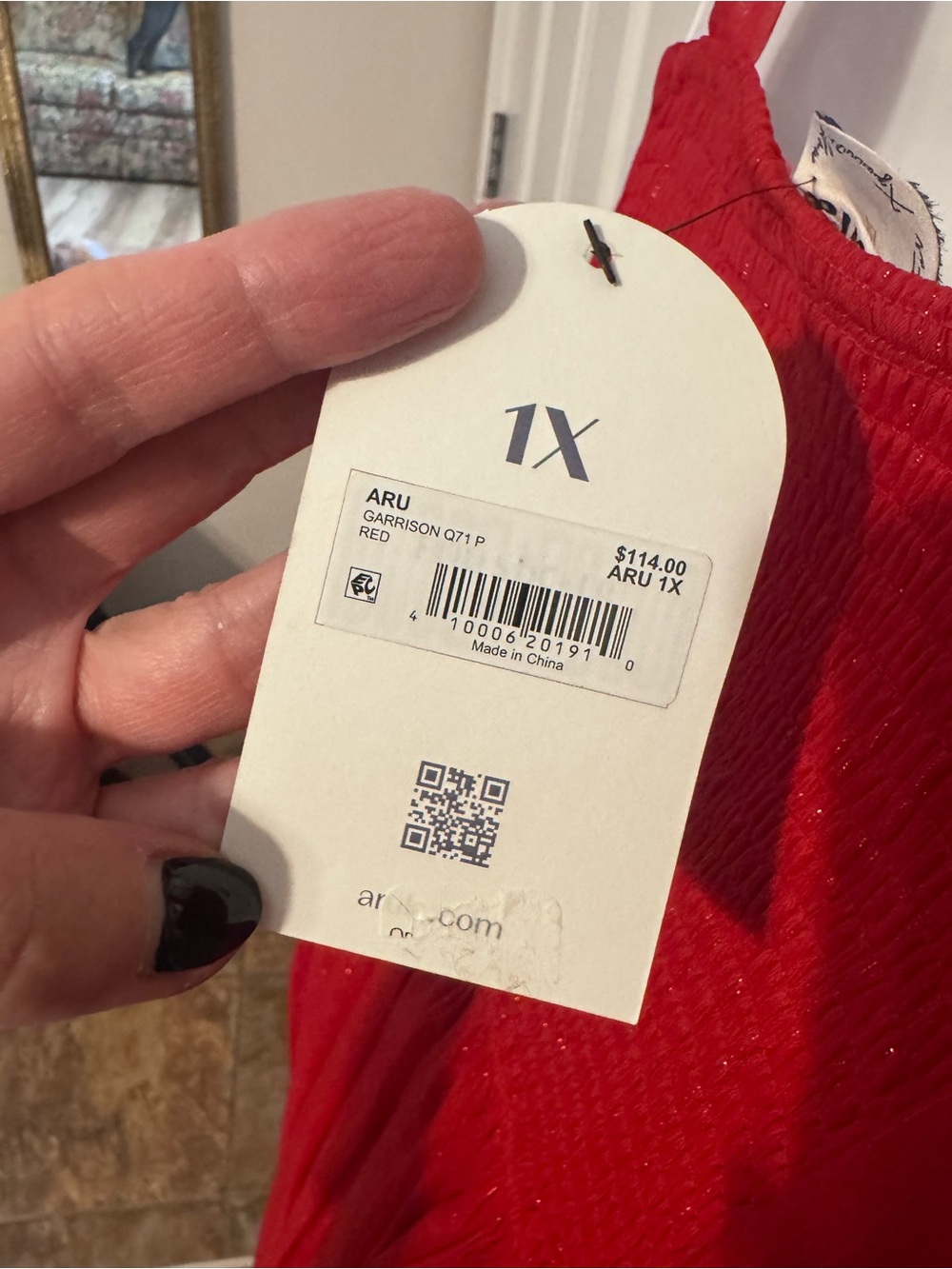 NWT RED MAXI DRESS 1X - Picture 6 of 6